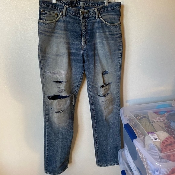 Edwin Distressed Tapered Jeans - Picture 1 of 9